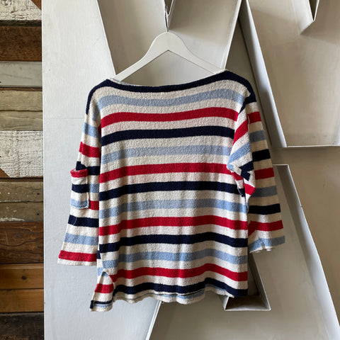 60’s Campus Terrycloth Boatneck Sweater - Medium