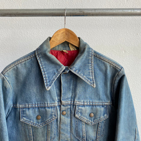 70's Quilt Lined Denim Jacket - Medium