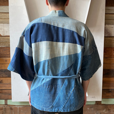 70's Patchwork Selvage Denim Kimono - Medium