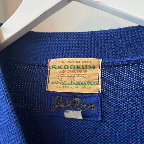 60’s Plain Collegiate Cardigan - Large