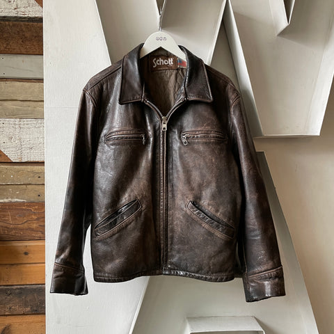 80’s Schott Cafe Zip Up Jacket - Large