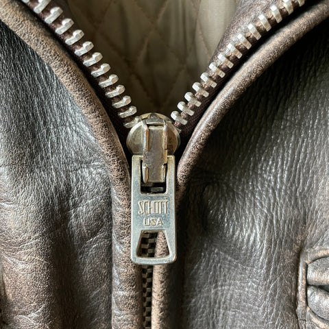 80’s Schott Cafe Zip Up Jacket - Large
