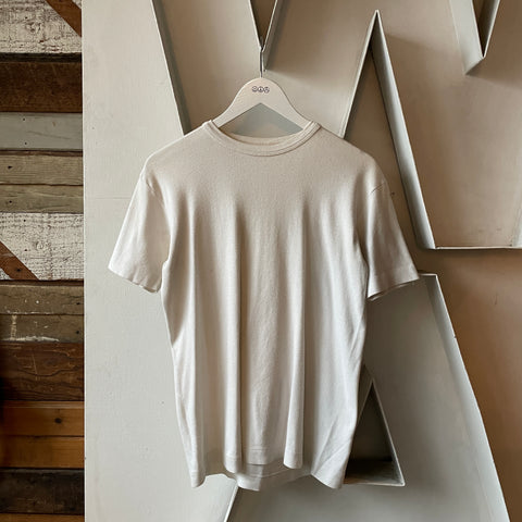 70's White Blank Tee - Large