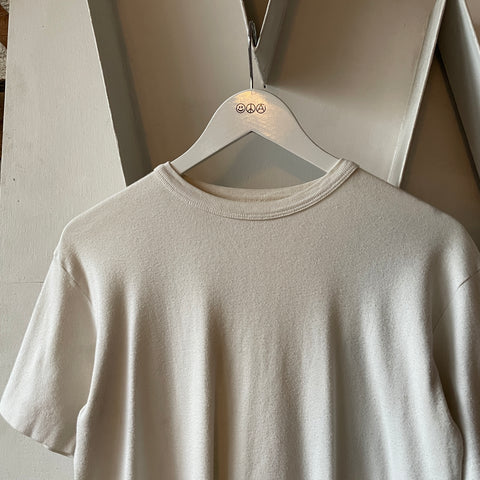 70's White Blank Tee - Large