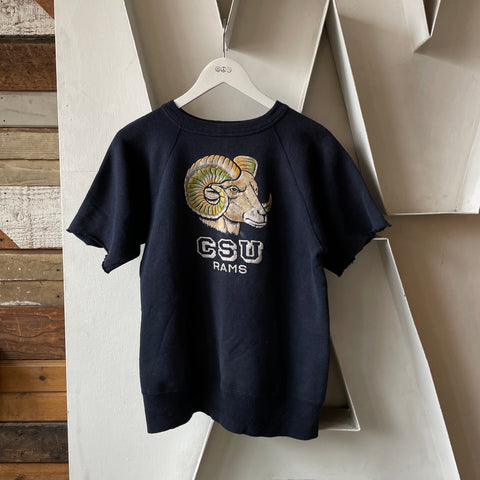 60's Rams Flock Print Sweatshirt - Medium