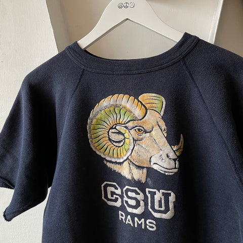 60's Rams Flock Print Sweatshirt - Medium
