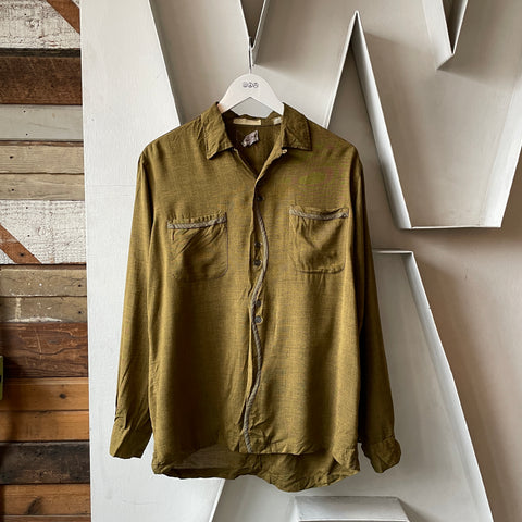 50's Rayon Loop Collar Shirt - Medium