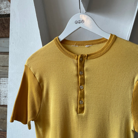 70's Two Tone Ringer Henley Tee - Medium