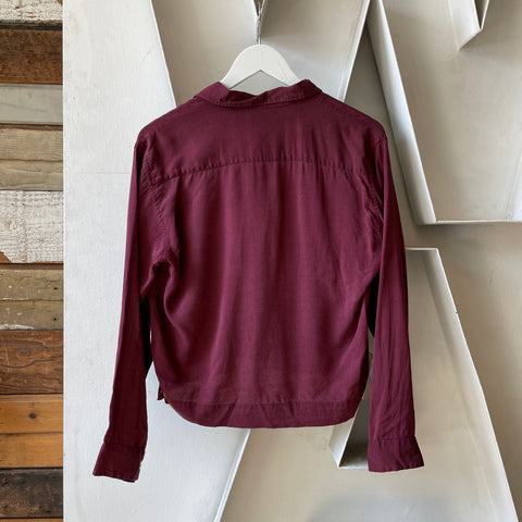 60’s Sears Cropped Rayon Shirt - Small