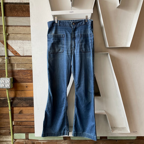 80's Denim Sailor Flares - 34” x 30”