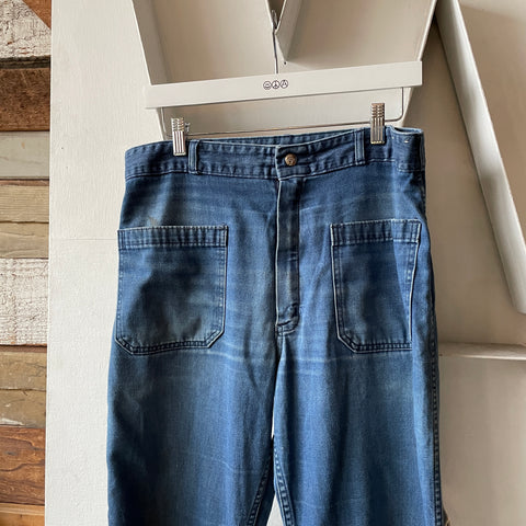 80's Denim Sailor Flares - 34” x 30”