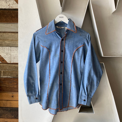 70's Montgomery Ward Tennis Chambray - Small