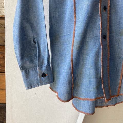 70's Montgomery Ward Tennis Chambray - Small