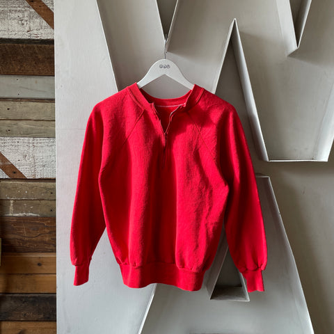 60's 1/3 Zip Raglan Sweatshirt - Medium