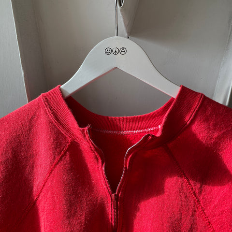 60's 1/3 Zip Raglan Sweatshirt - Medium