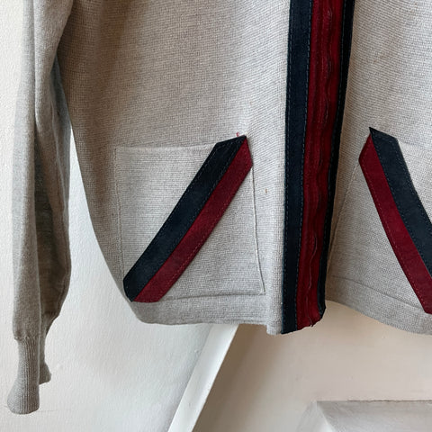 60’s Wool Zip Sweater - Large