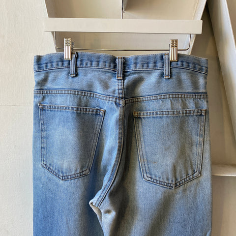 80's Plain Pockets Flared Denim - 32" x 34"
