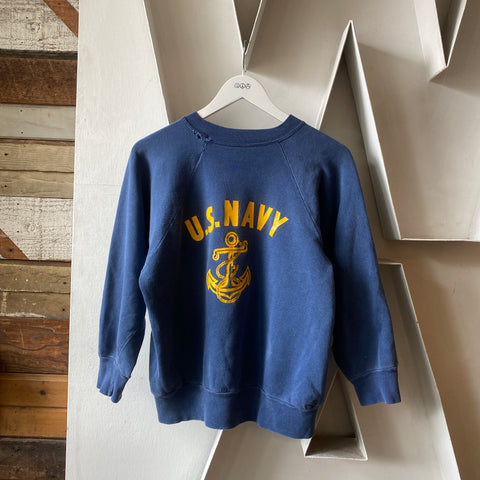 60's USN Raglan Crewneck Sweatshirt - Large