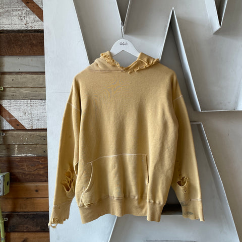 60's Thrashed Yellow Hoodie - Large