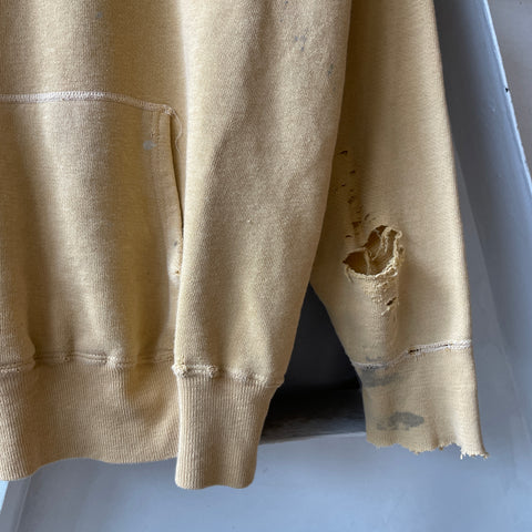 60's Thrashed Yellow Hoodie - Large