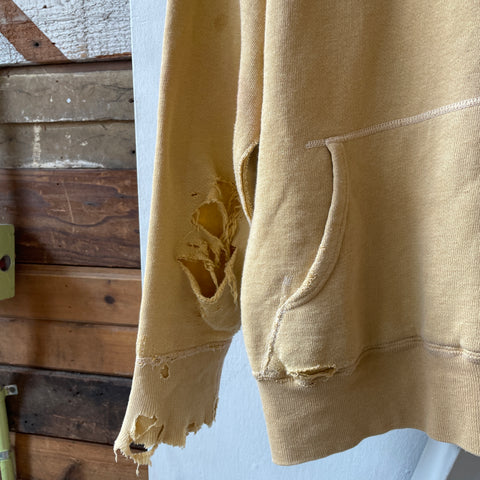 60's Thrashed Yellow Hoodie - Large