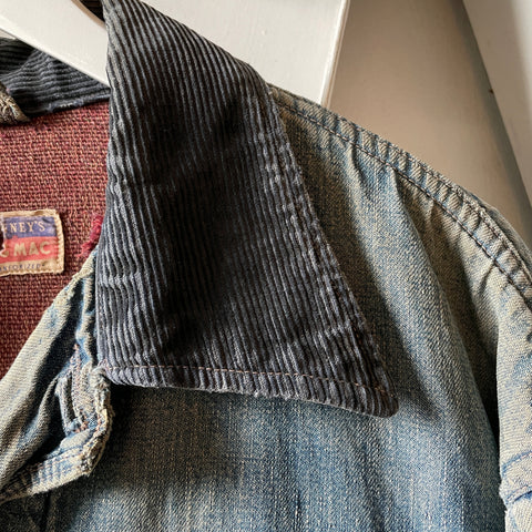 50’s Thrashed Big Mac Denim Chore Coat - Large
