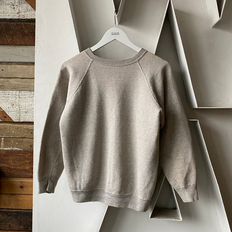 60s Grey Raglan Sweat - Medium