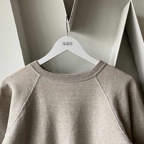 60s Grey Raglan Sweat - Medium