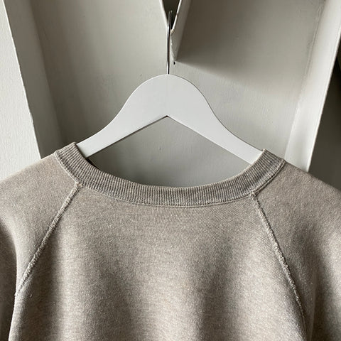 60s Grey Raglan Sweat - Medium