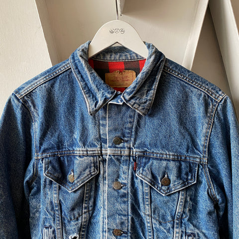 80's Flannel Lined Levi's Denim Jacket - Medium