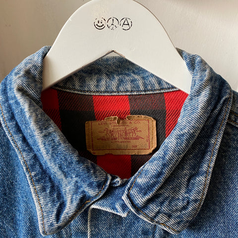 80's Flannel Lined Levi's Denim Jacket - Medium