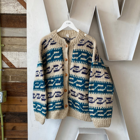 80's Boxy Wool Cardigan - Large