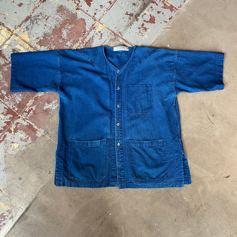Indigo Dyed Chore-Blouse - Medium