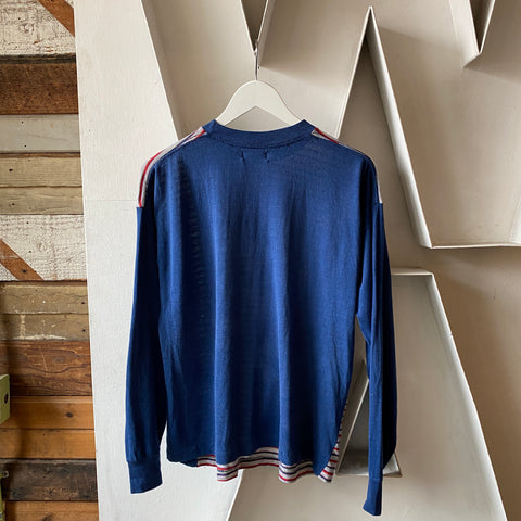 70's Striped Long Sleeve Tee - Large