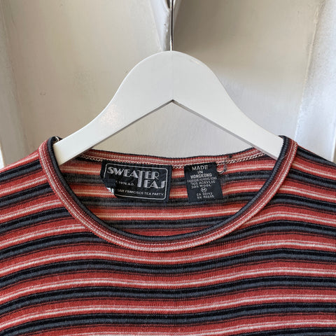 80’s Striped Thermal Tee - XS