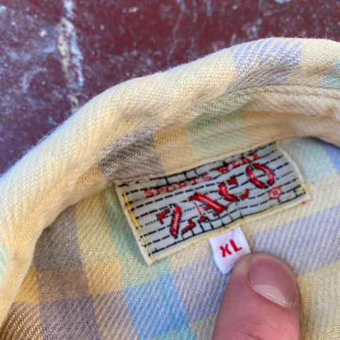 80's Yellow Cotton Flannel - XL