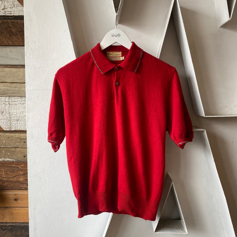 60's Knit Collared Shirt - Medium