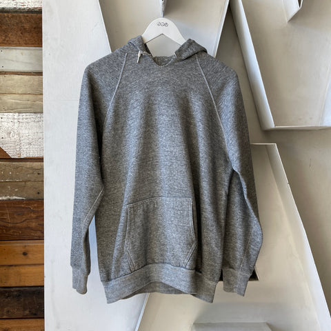 70’s Grey Raglan Pullover Hoodie - Medium