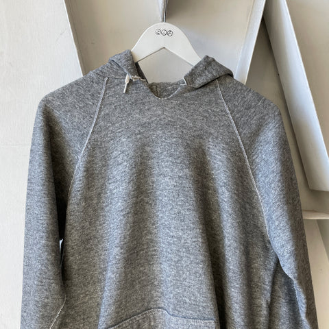 70’s Grey Raglan Pullover Hoodie - Medium
