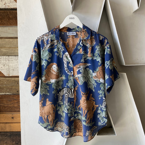 90's Animal Pattern Button Up - Medium