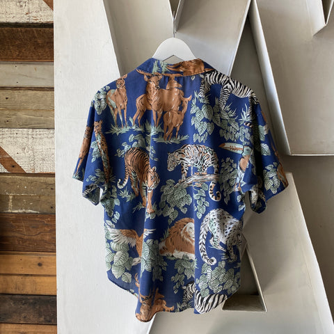 90's Animal Pattern Button Up - Medium
