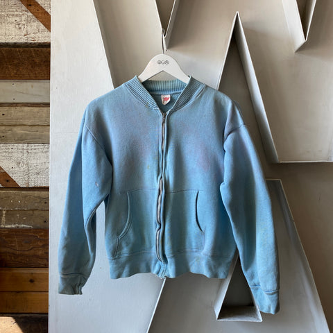 50's Cotton Candy Zip Cardigan Sweatshirt - Medium