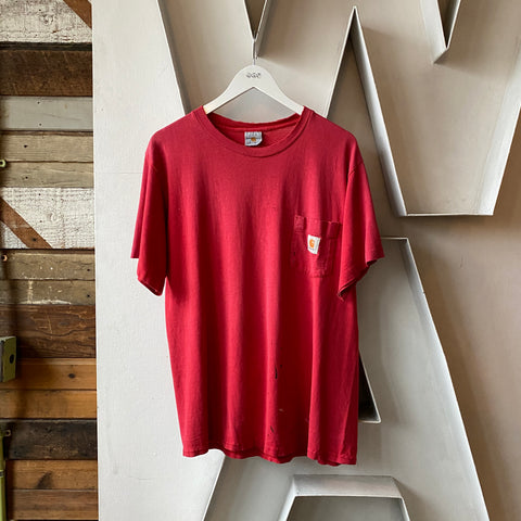80's Faded Carhartt Pocket Tee - Large