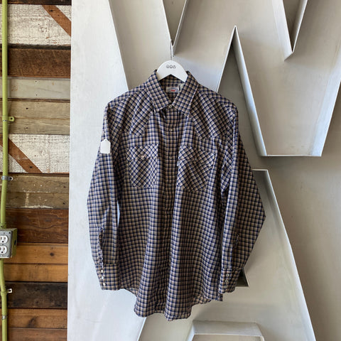 70’s Big E Plaid Shirt - XL