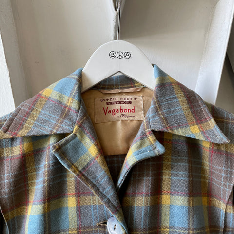 60’s Boxy Plaid Wool Jacket - Small