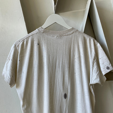 70’s Towncraft Thrashed White Tee - Medium