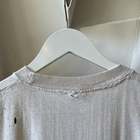 70’s Towncraft Thrashed White Tee - Medium