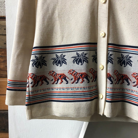 70’s Tiger Knit Cardigan - Medium