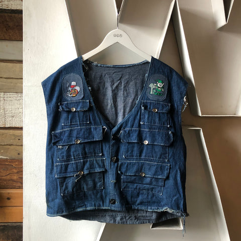 50’s Home Brew Selvedge Denim Fishing Vest - Large