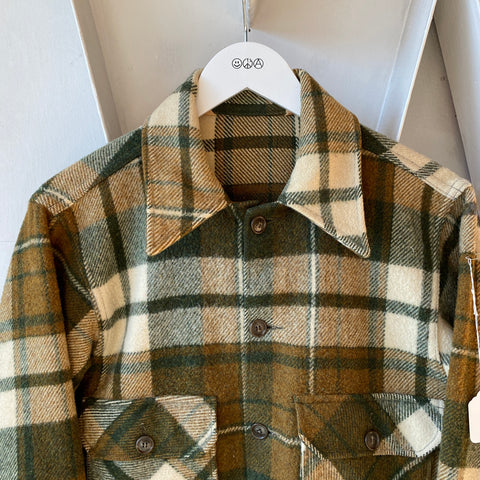 70's Green Flannel Jacket - Medium